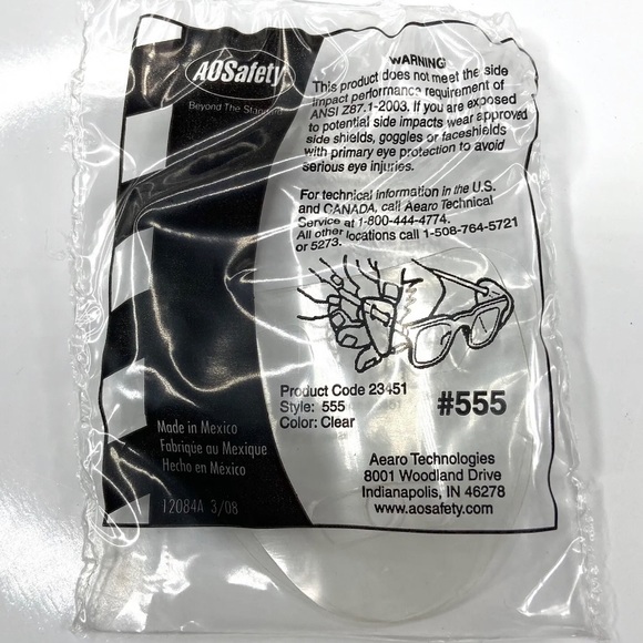 20 Pair 3M AOSafety Guard Slip On Safety Glasses Side Shields Clear Plastic - Picture 2 of 3